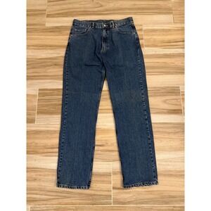 Lacoste Mens Straight Leg Jeans Medium Wash Blue Denim Size 36 x 31